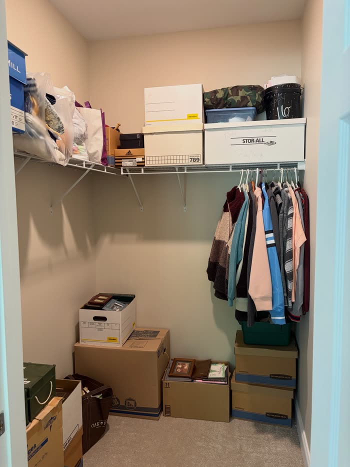 Closet after organizing