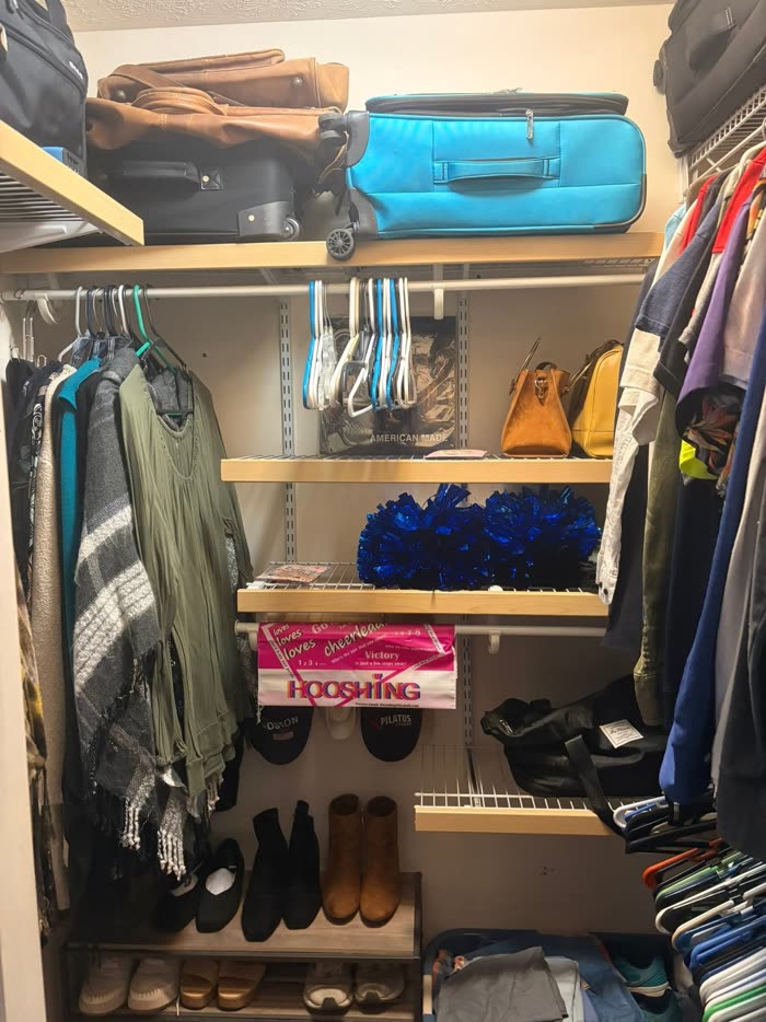 Guest closet after organizing