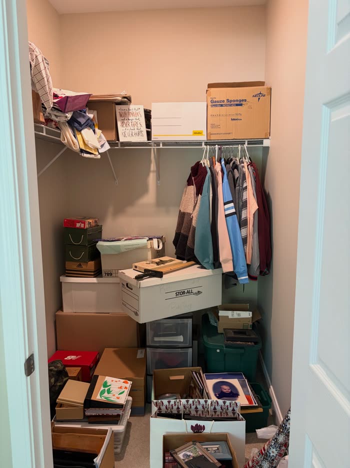 Closet before organizing