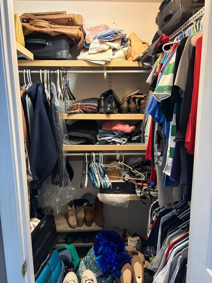 Guest closet before organizing